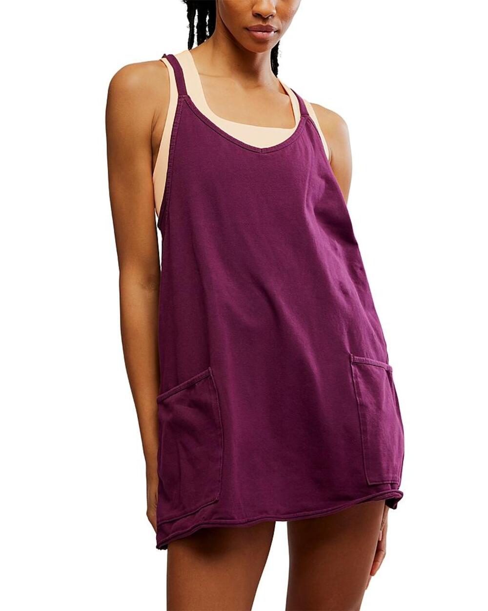 Free People FP Movement Hot Shot Mini Dress Plum Purple Mauve Size Small